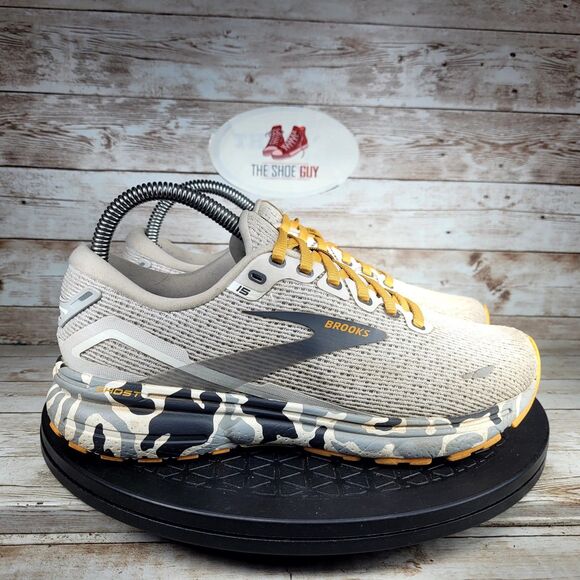 Brooks Ghost 15 Women's Size 6.5 Blanc Sunflower W Grey Athletic Running Shoes - Picture 1 of 12